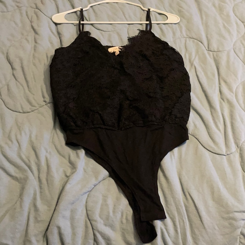 black lace body suit